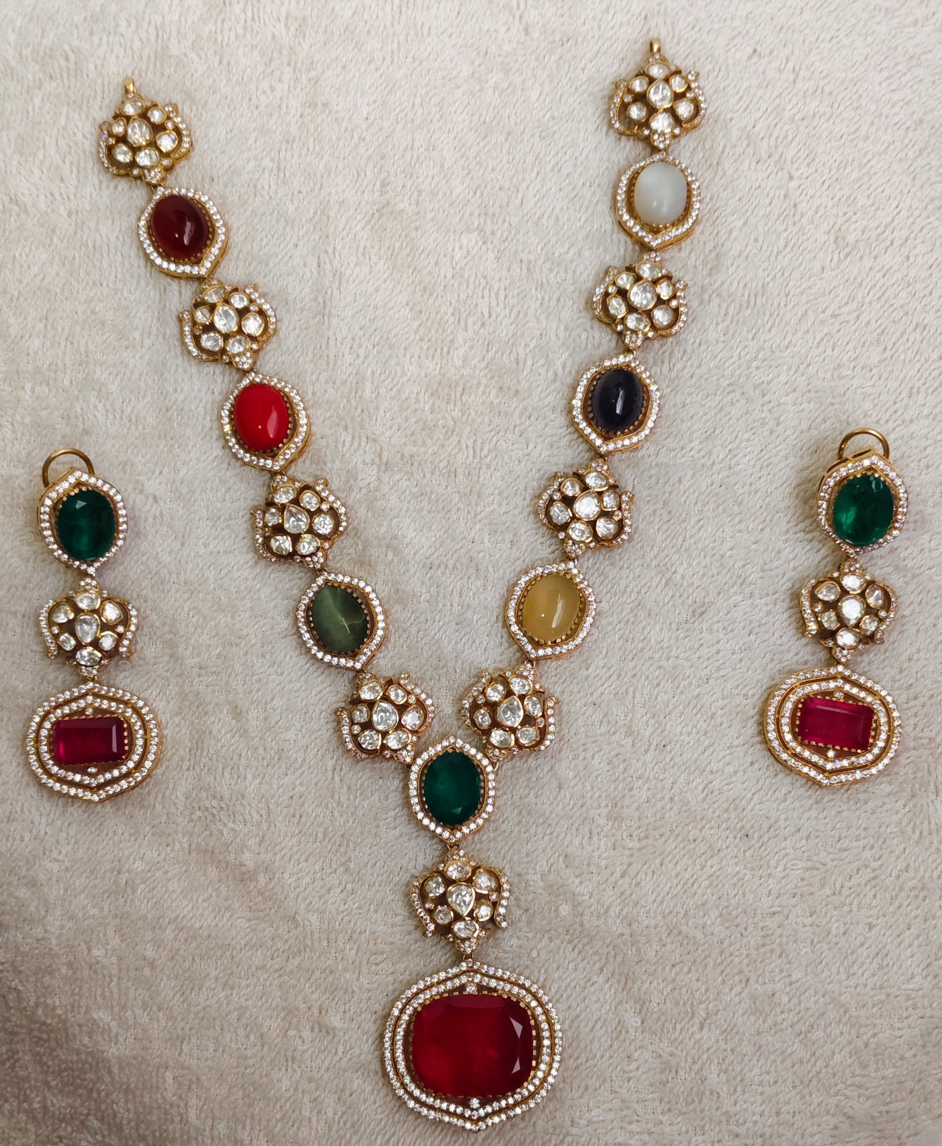 Rang-e-Navratna Necklace Set