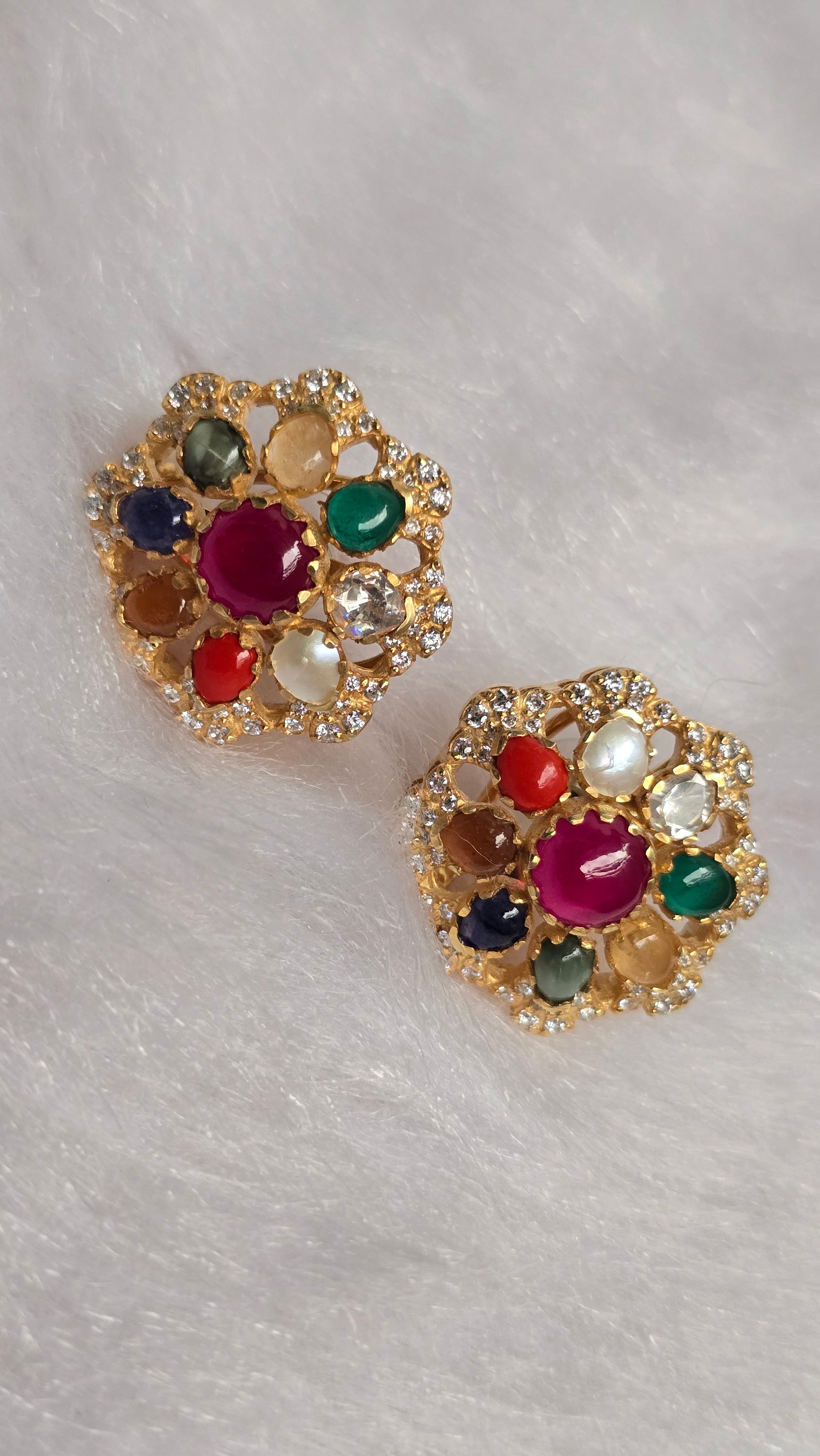 Navratna Grace Long Necklace Set – Timeless Heritage in 9 Divine Gems