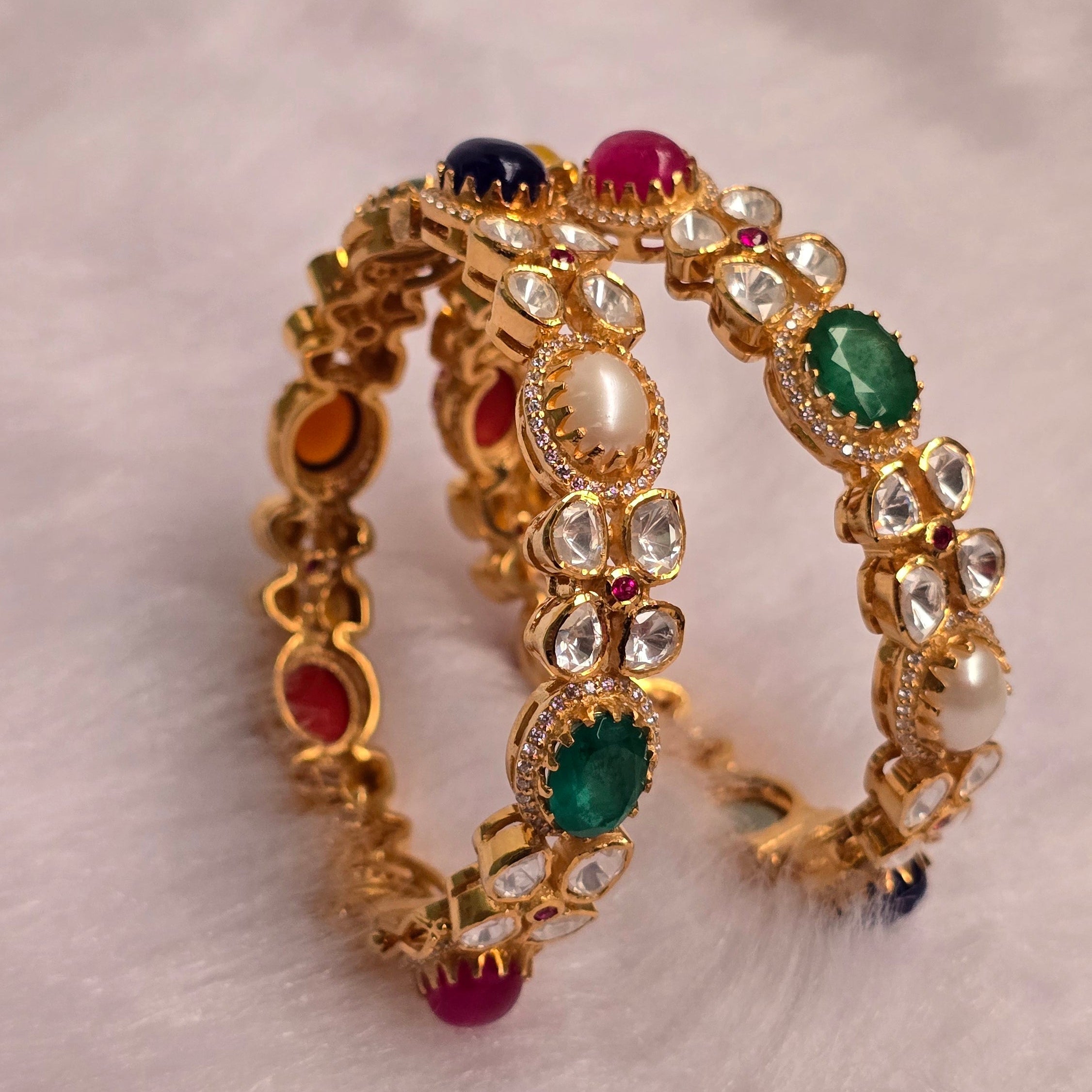 Nine Jewels Charm Bangles