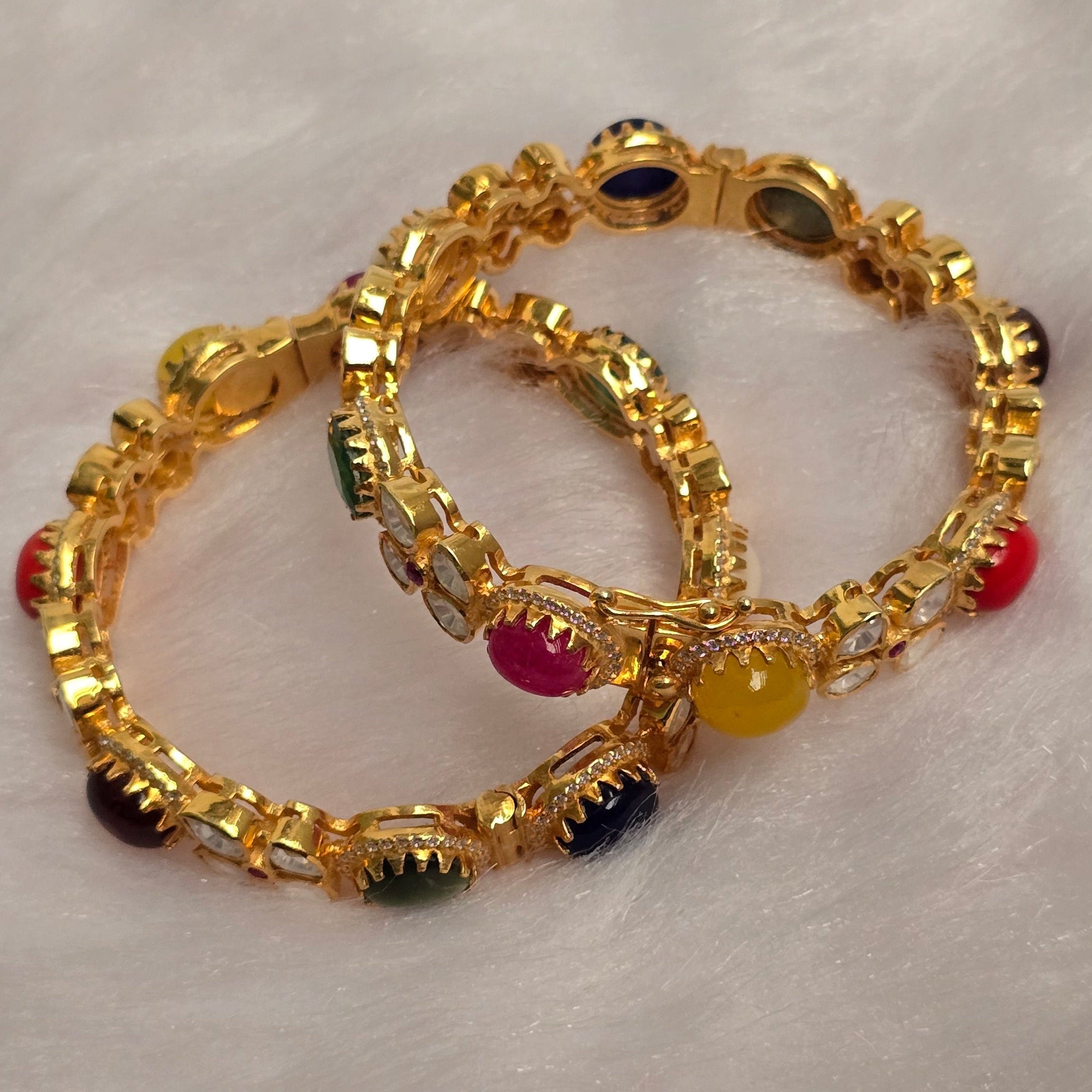 Nine Jewels Charm Bangles