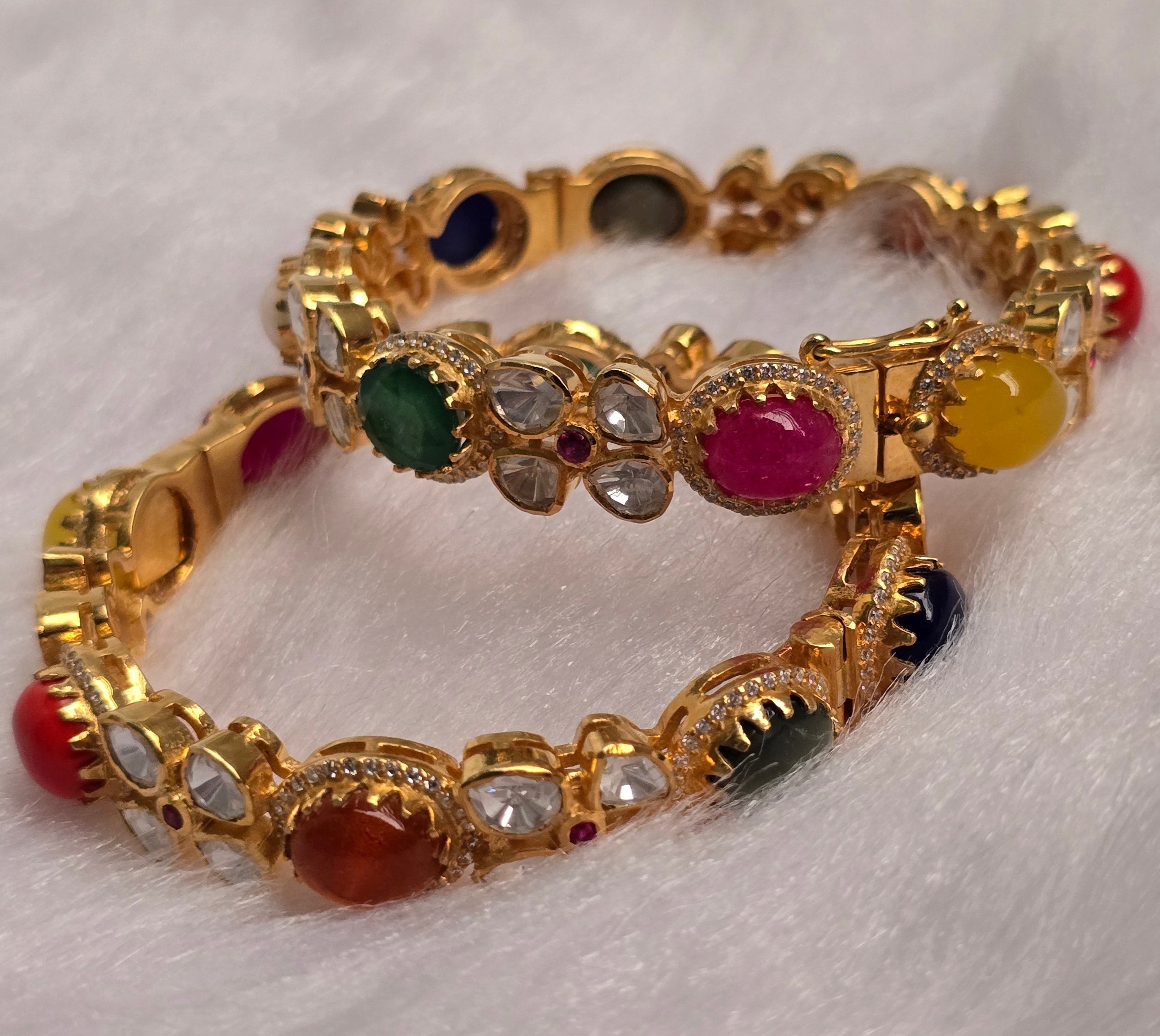 Nine Jewels Charm Bangles