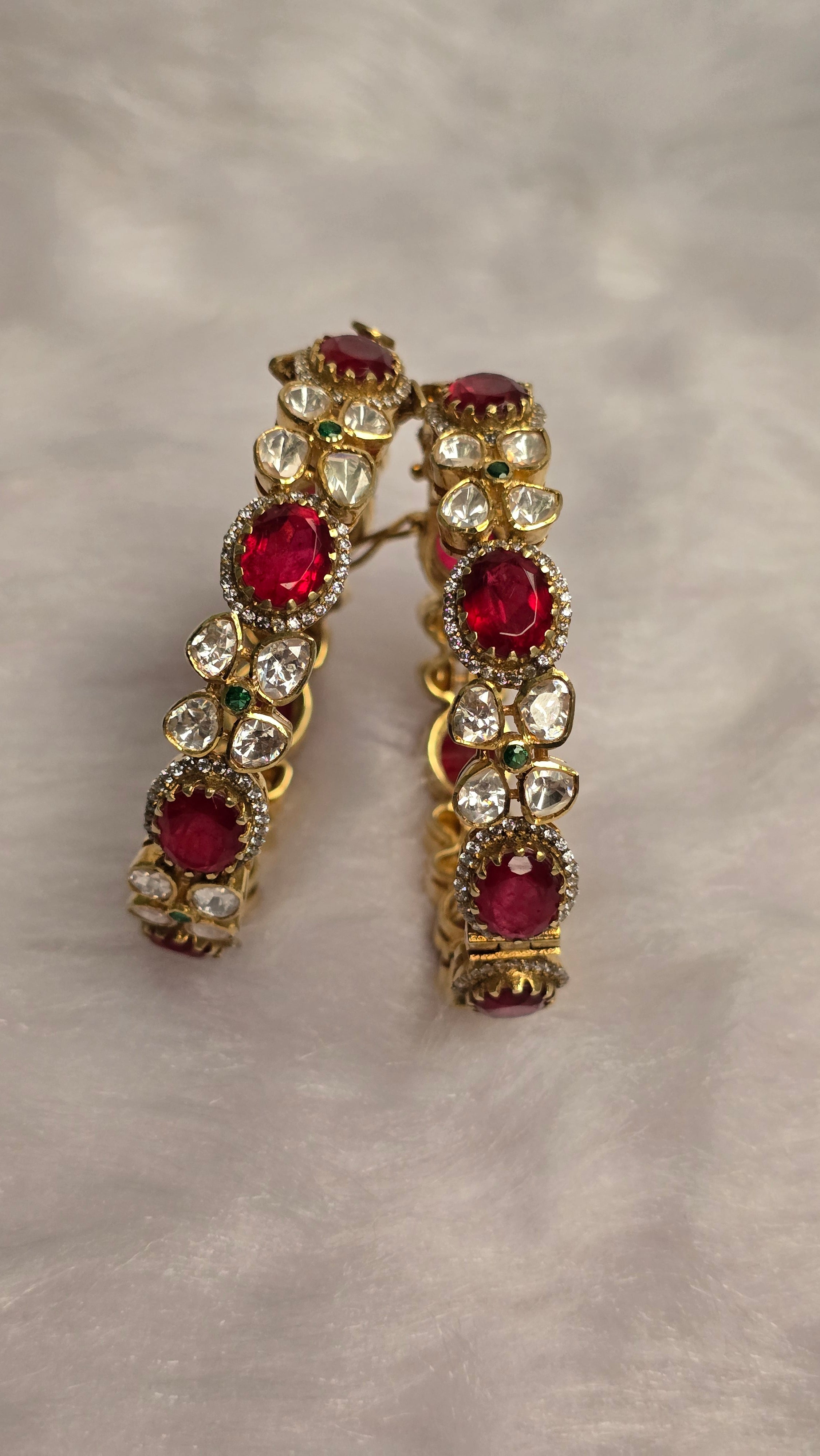 Royal Ruby Floral Bangles
