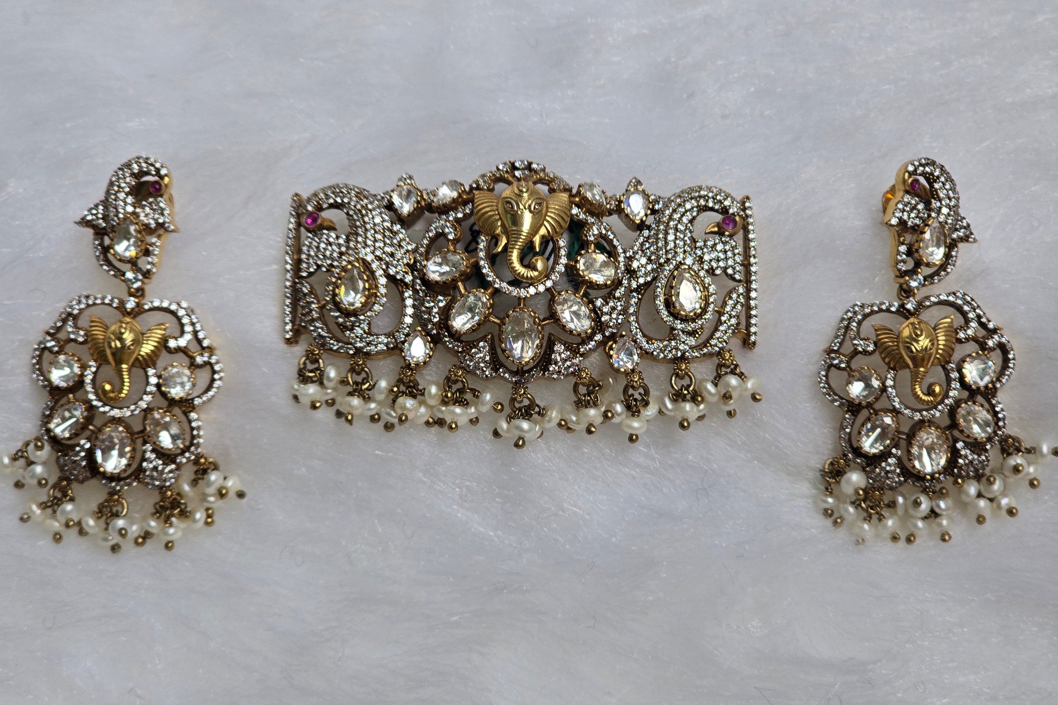 Gajmukh Shringar Close-Fit Patti Choker Set