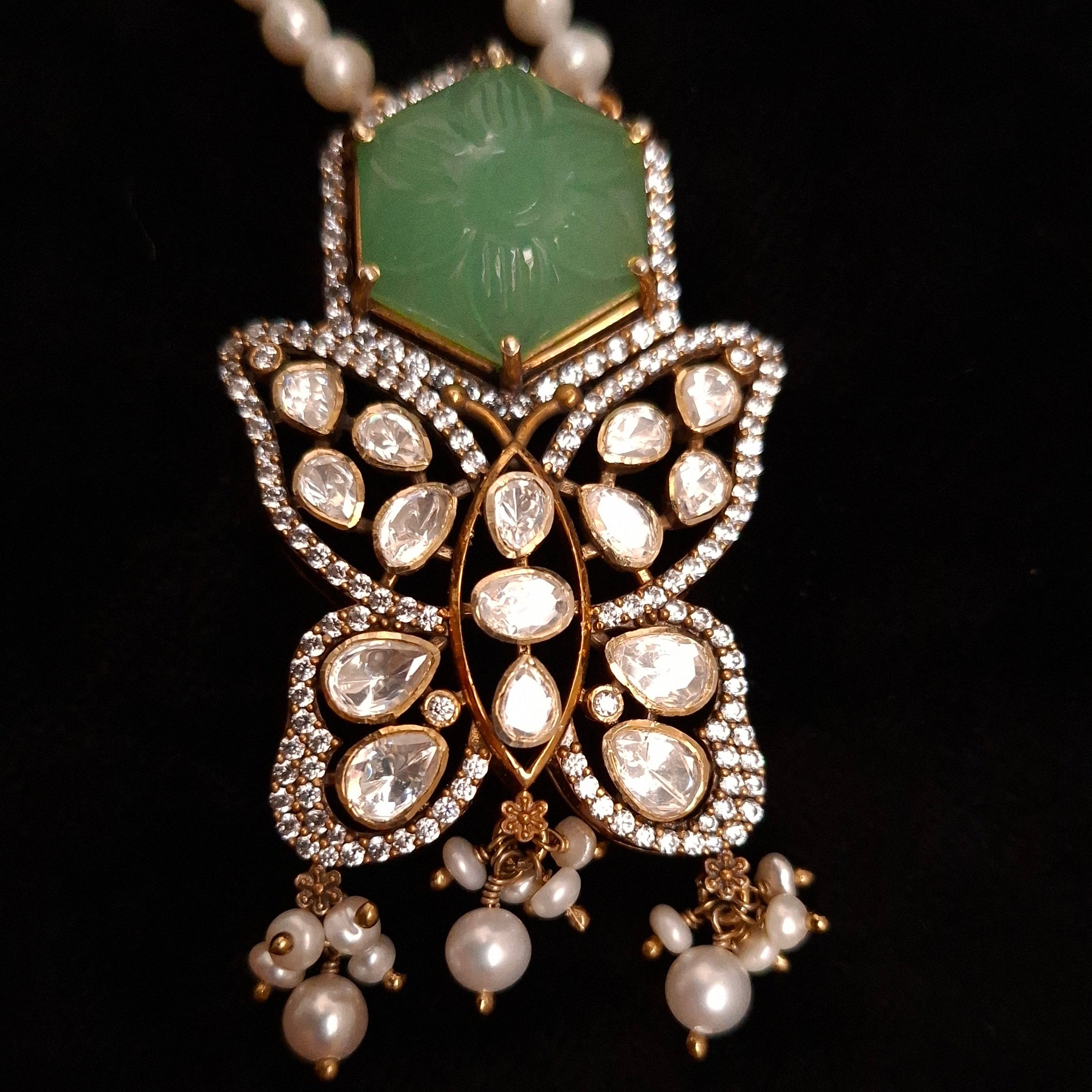 Butterfly Pearl Pendant Set