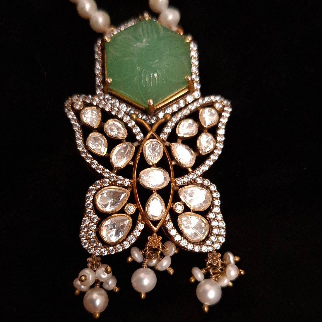 Butterfly Pearl Pendant Set