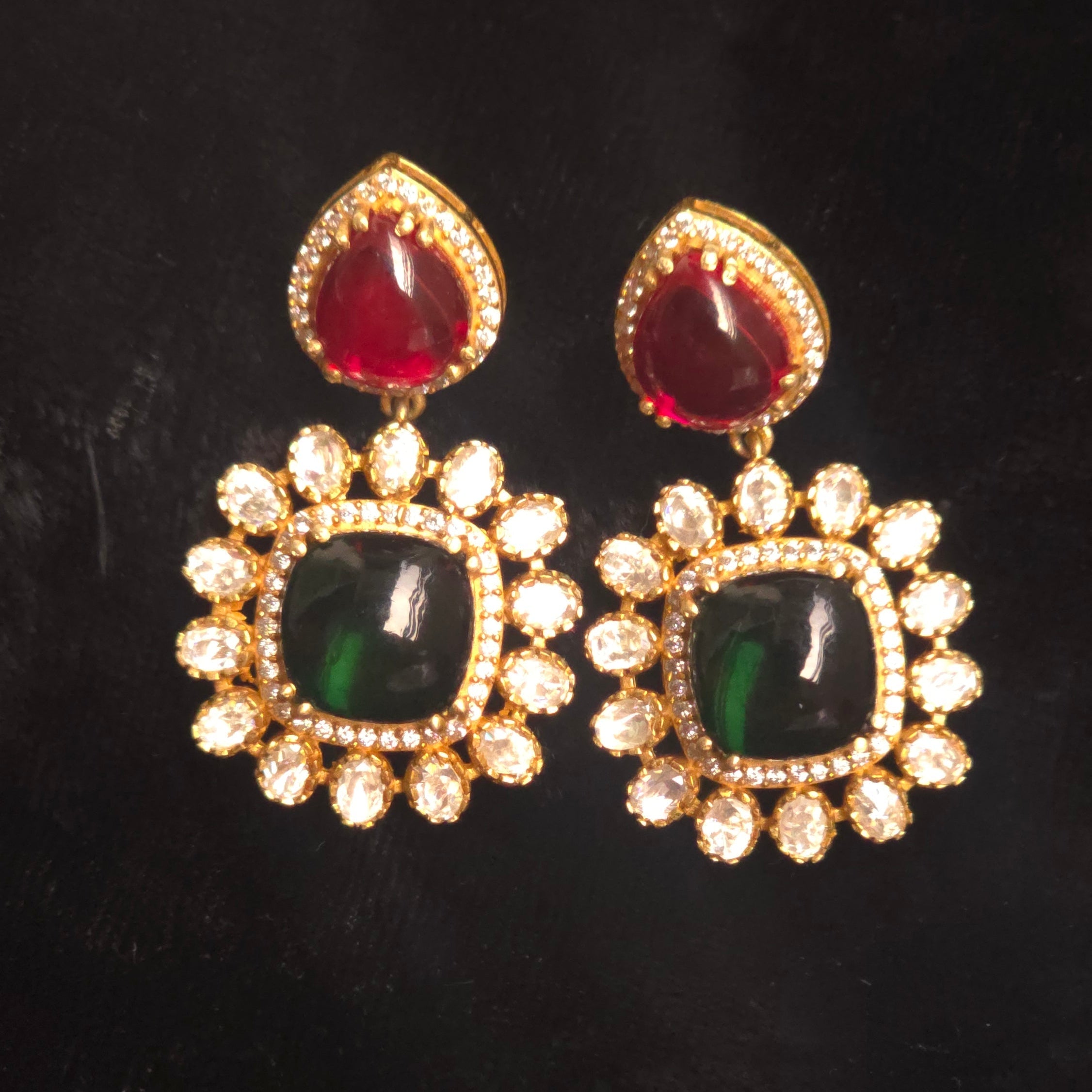 Ruby Emerald Pearl Set