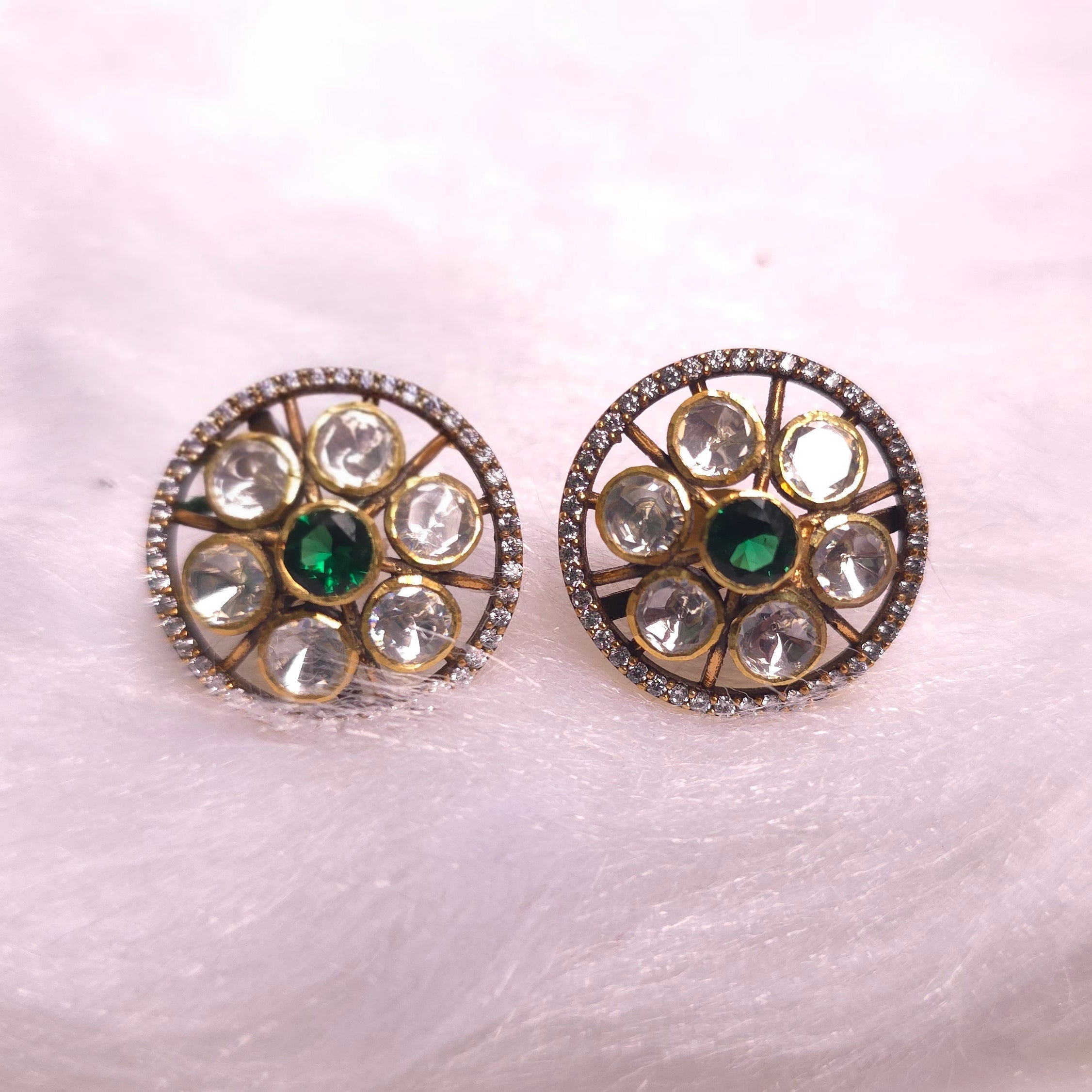 Emerald Petal Studs