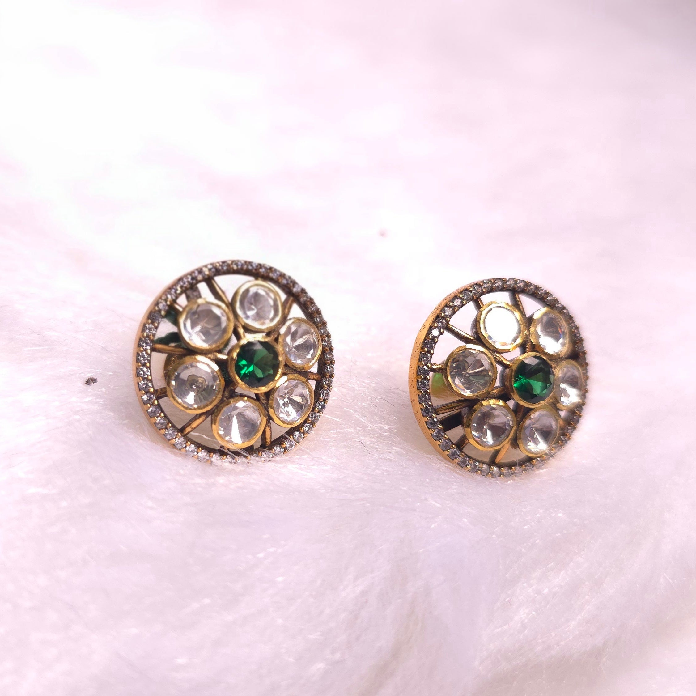 Emerald Petal Studs