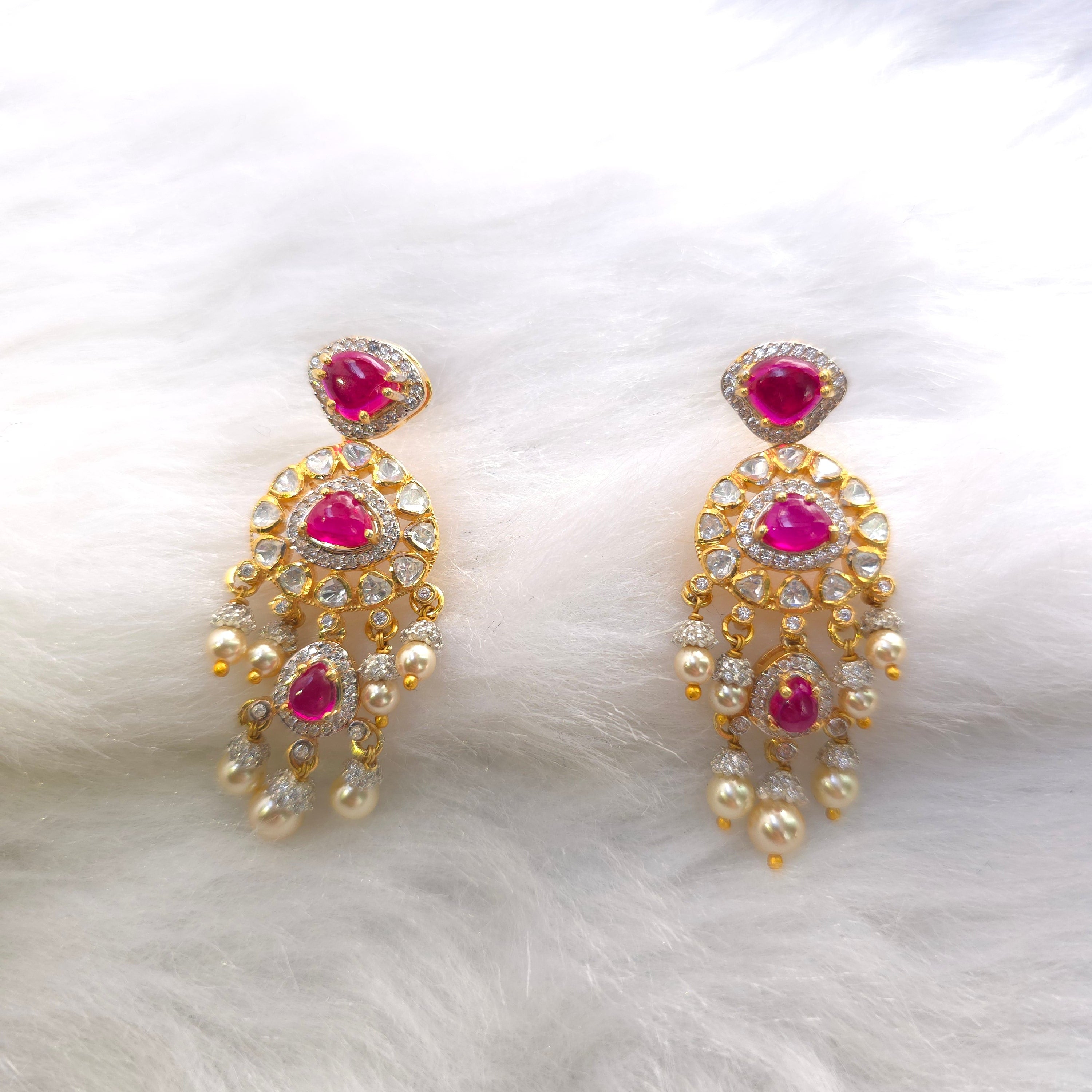 ruby green emerald cz 925 silver necklace set