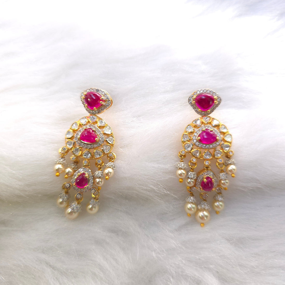 ruby green emerald cz 925 silver necklace set
