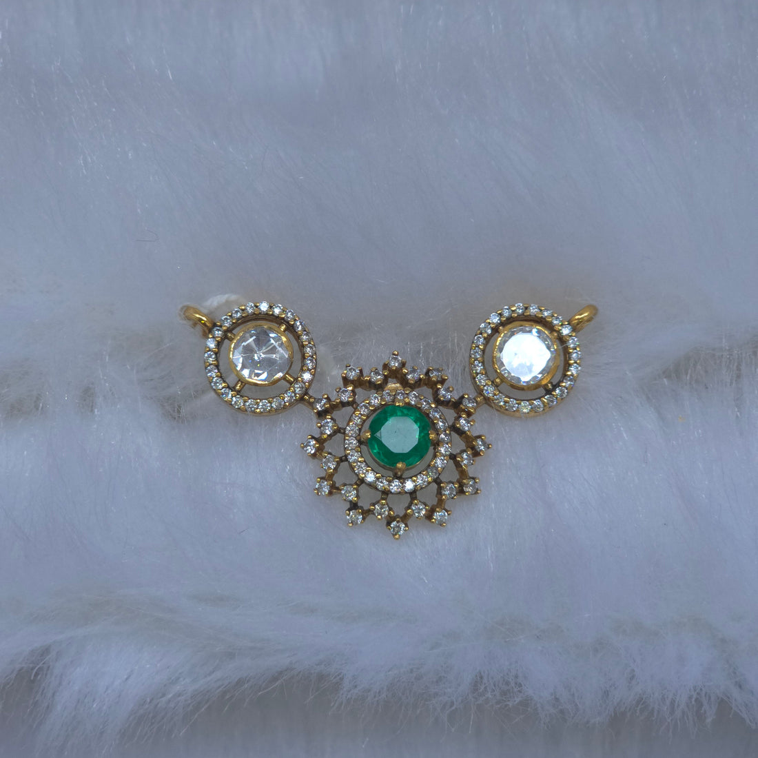 Emerald Halo Pendant 925 Silver Emerald CZ