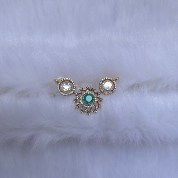 Emerald Halo Pendant 925 Silver Emerald CZ