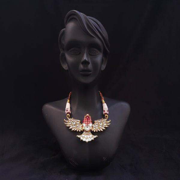 Falcon pendant red ruby moissanite 925 silver kundan pendant 💎🔥