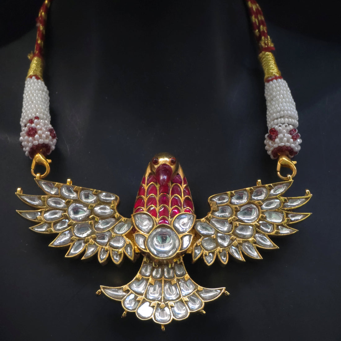 Falcon pendant red ruby moissanite 925 silver kundan pendant 💎🔥