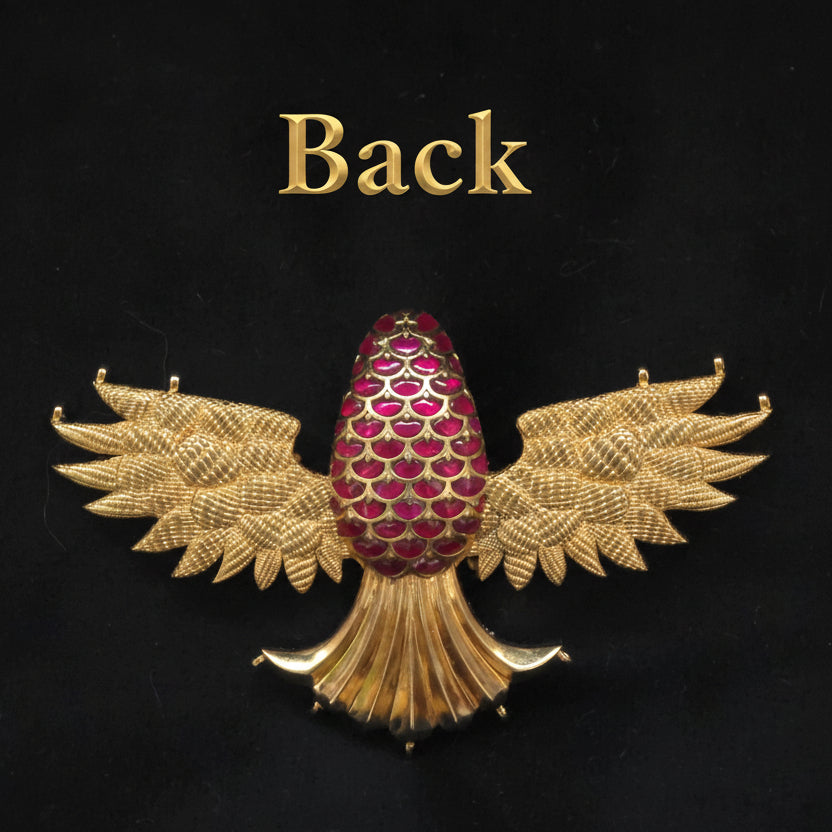 Falcon pendant red ruby moissanite 925 silver kundan pendant 💎🔥