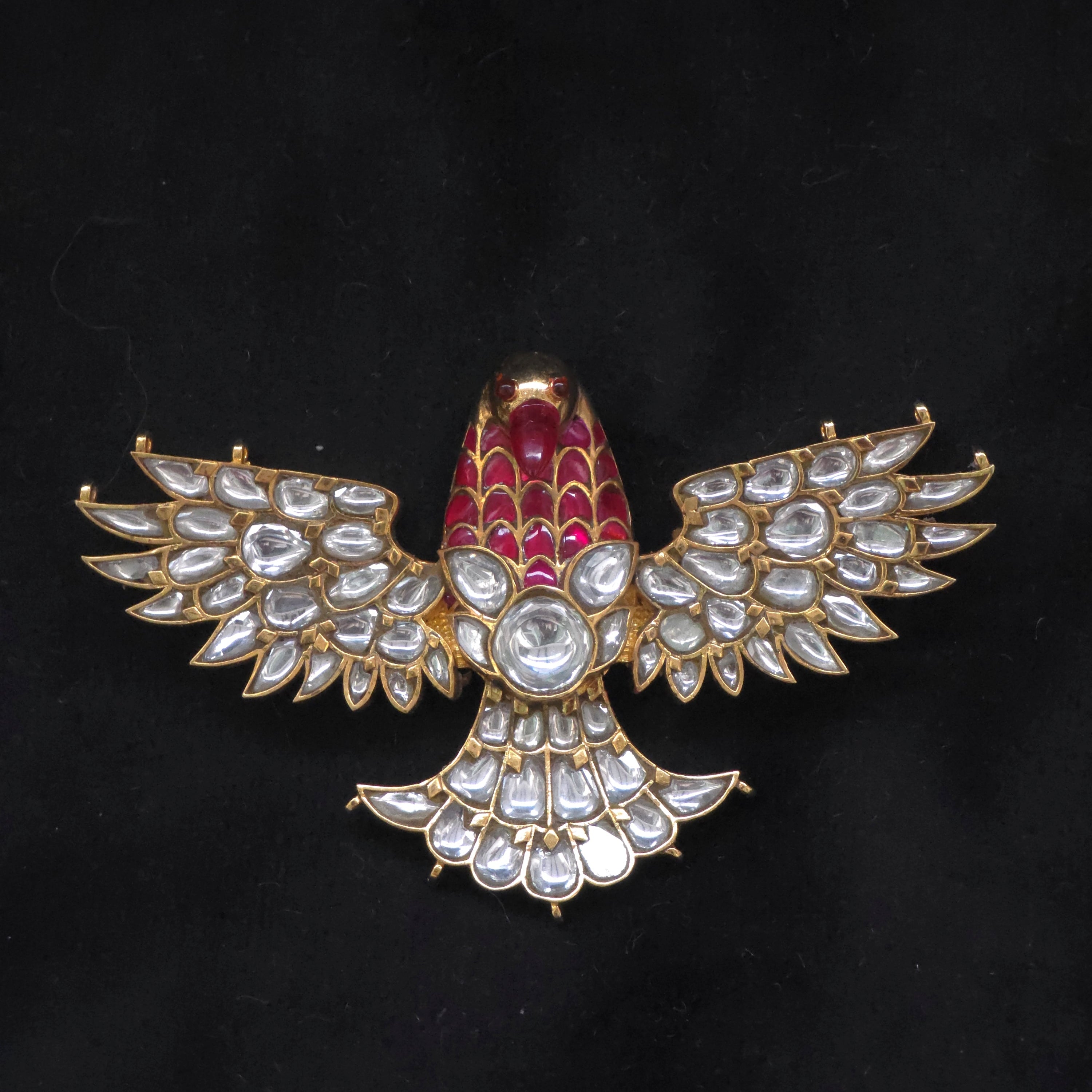 Falcon pendant red ruby moissanite 925 silver kundan pendant 💎🔥