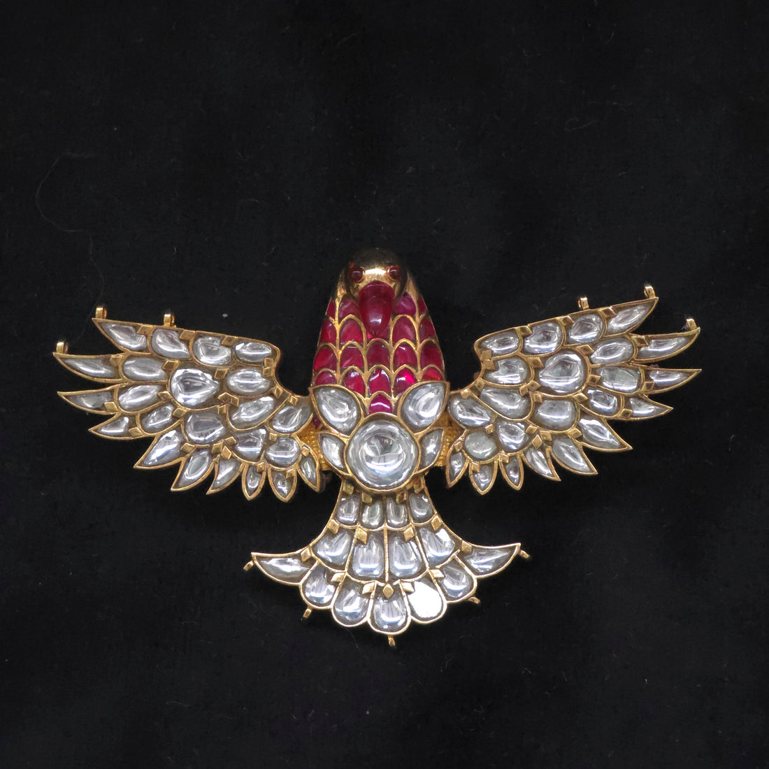 Falcon pendant red ruby moissanite 925 silver kundan pendant 💎🔥