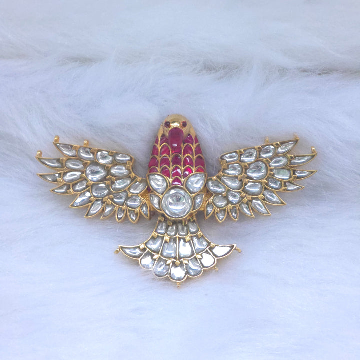 Falcon pendant red ruby moissanite 925 silver kundan pendant 💎🔥