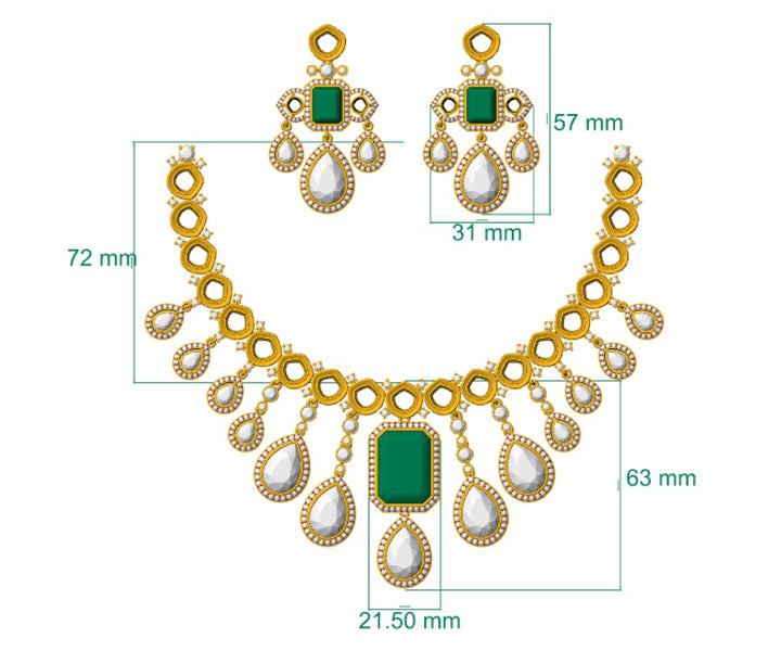 ✨ Emerald Ruby Drop Necklace Set ✨