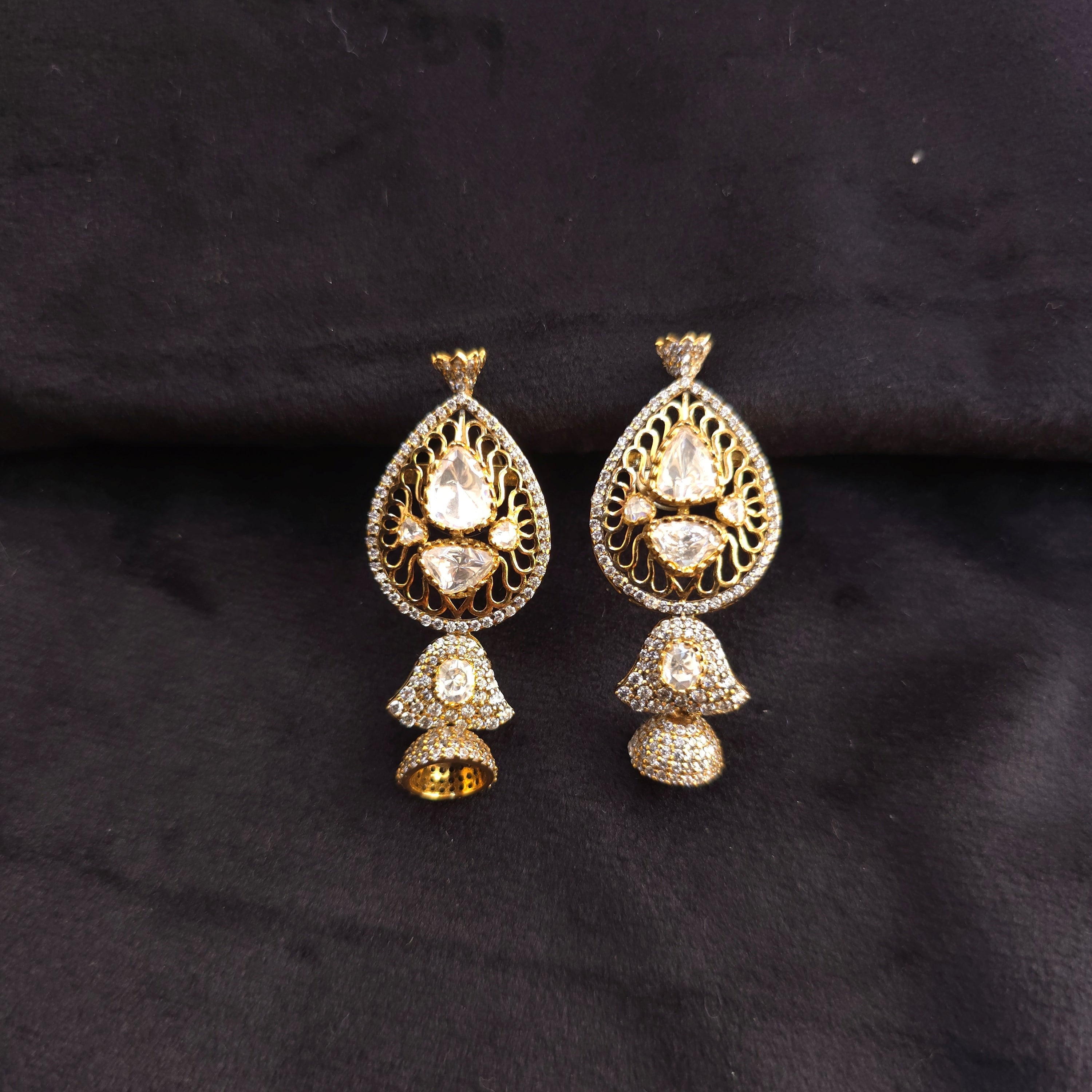 Mayur Vaibhav white moissanite CZ cubic zirconia 925 silver pendant set 🦚✨