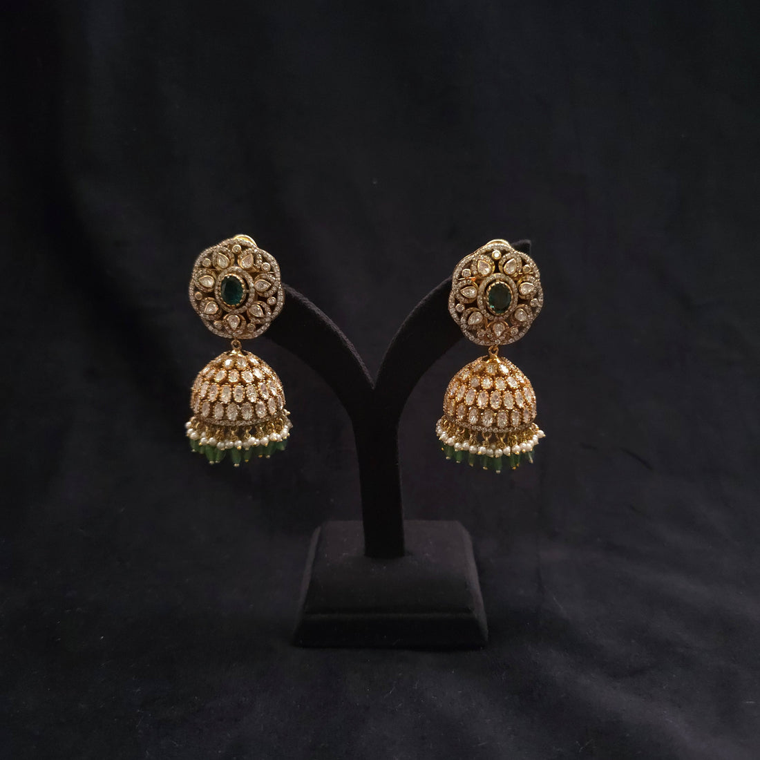 🌿 Noor Emerald Jhumkas 🌿