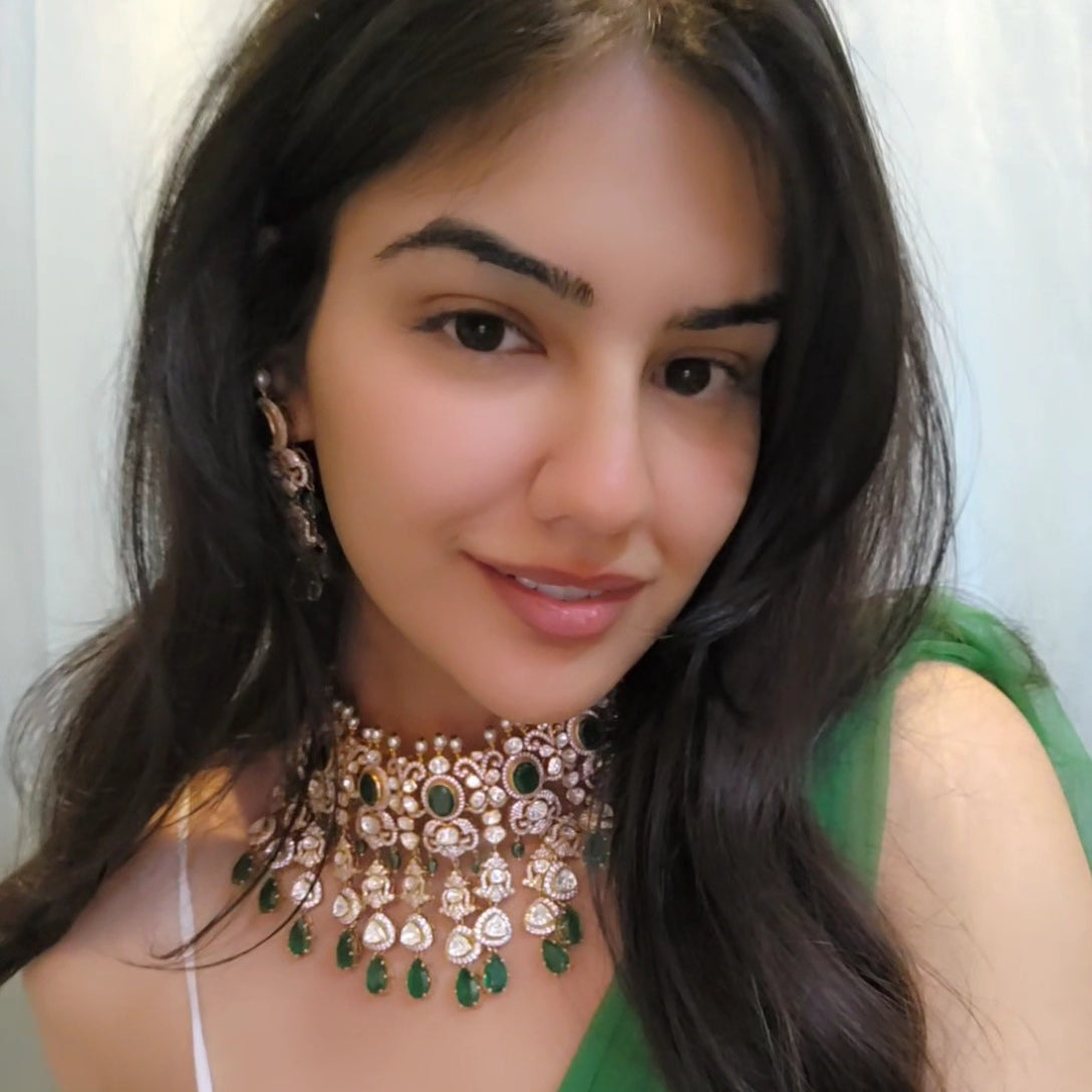 Emerald Royalty Polki Choker Set