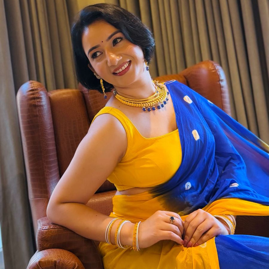 Neel Mayuri blue stone peacock necklace set
