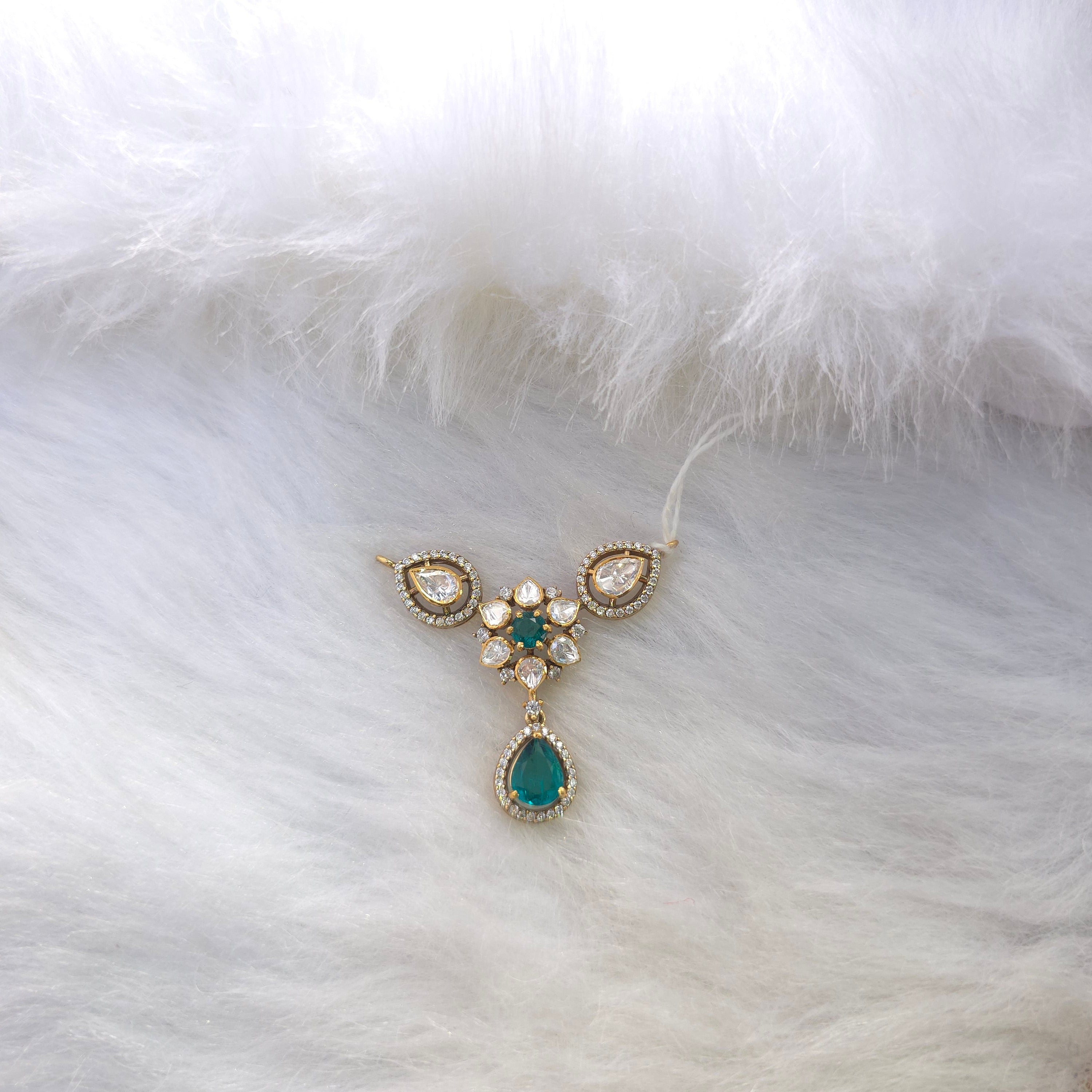 Rani Gulab Ruby Silver Pendant