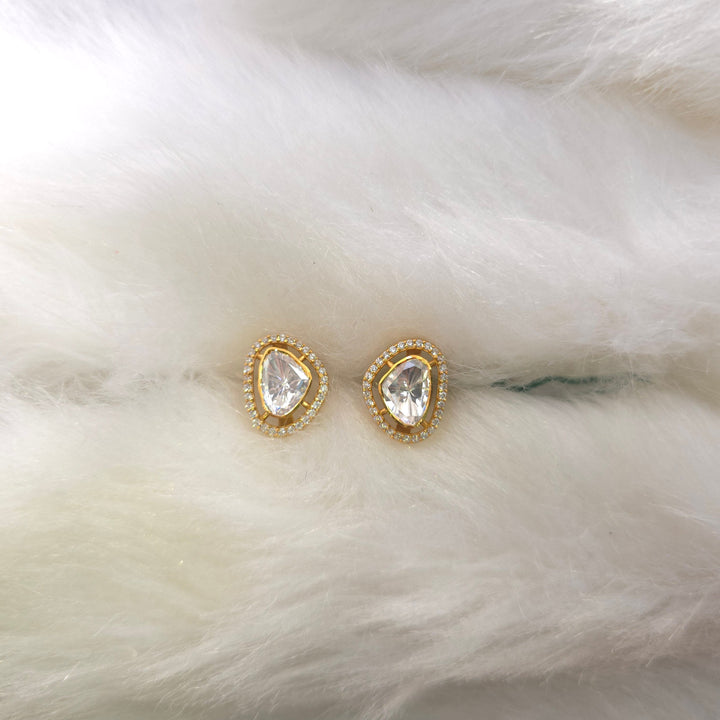 Trikon Tara Moissanite CZ silver studs