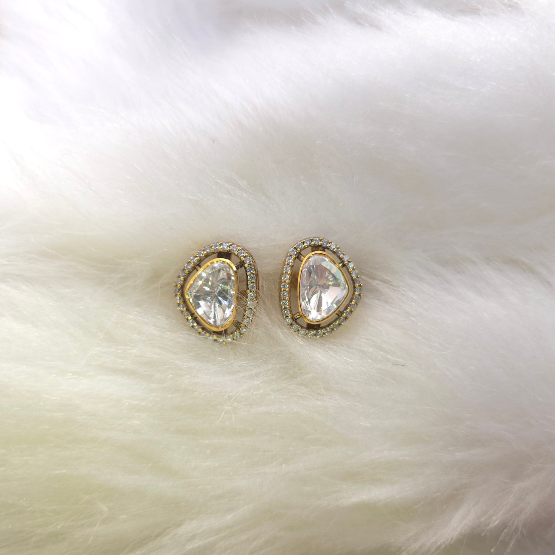 Trikon Tara Moissanite CZ silver studs