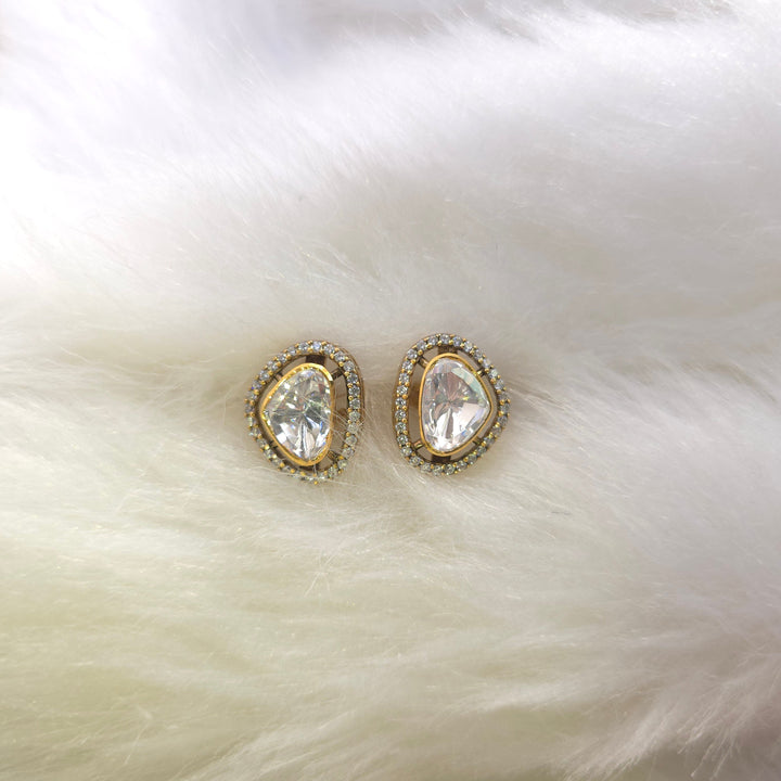 Trikon Tara Moissanite CZ silver studs